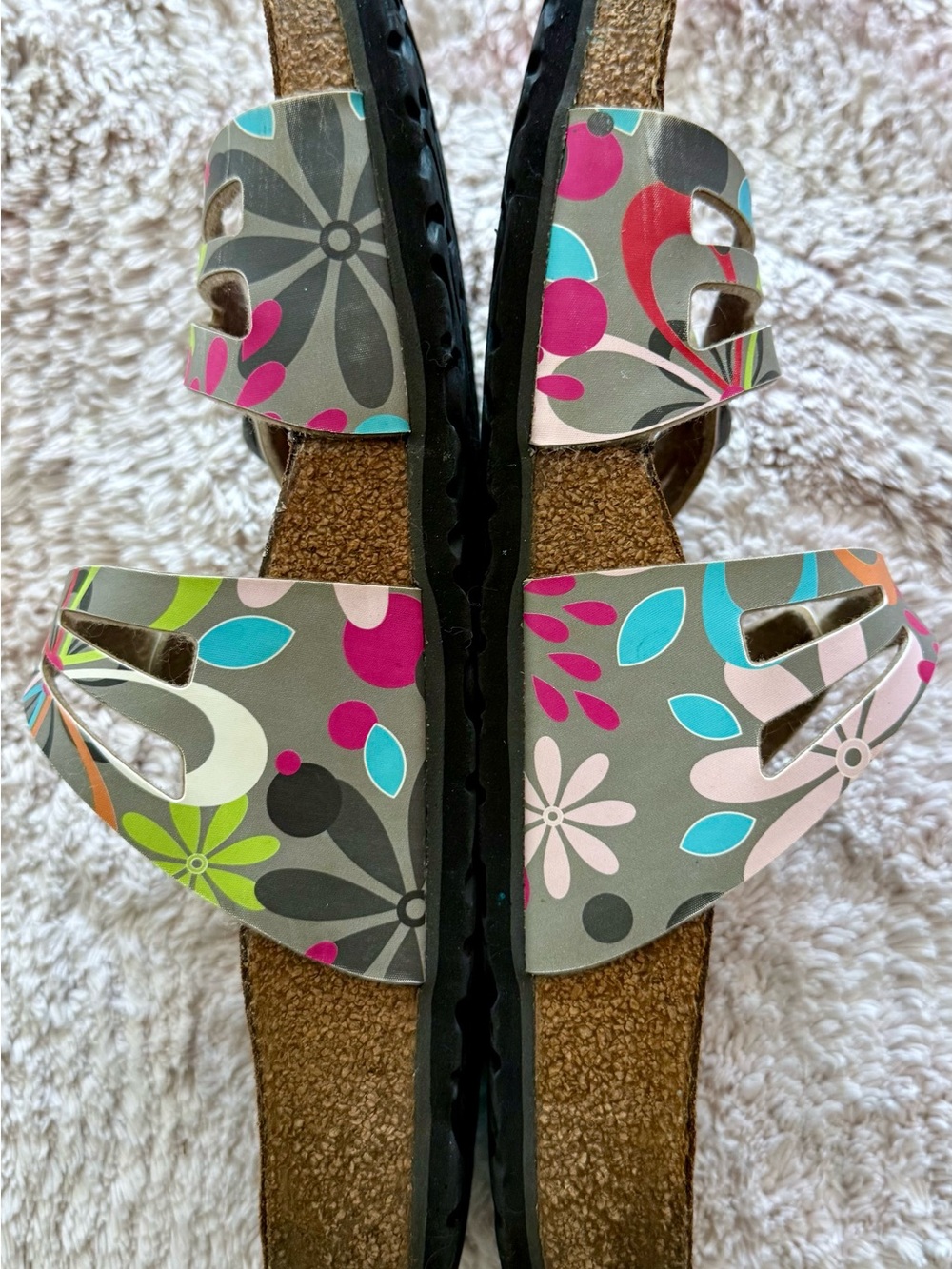 Birkenstock Multicolor Floral Print Two-Strap Sandals - Picture 5 of 7
